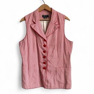 Vintage Metro Collection New York 10001 Sleeveless Gingham Vest Size 12